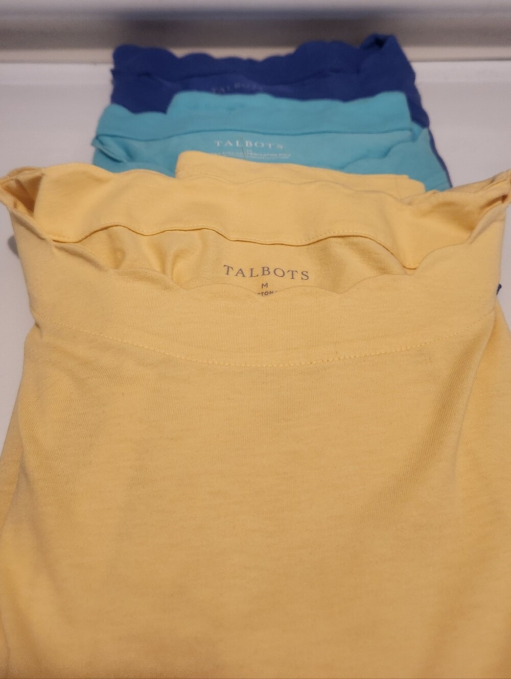 3 Talbots Scalloped Neck Pima Cotton Tops